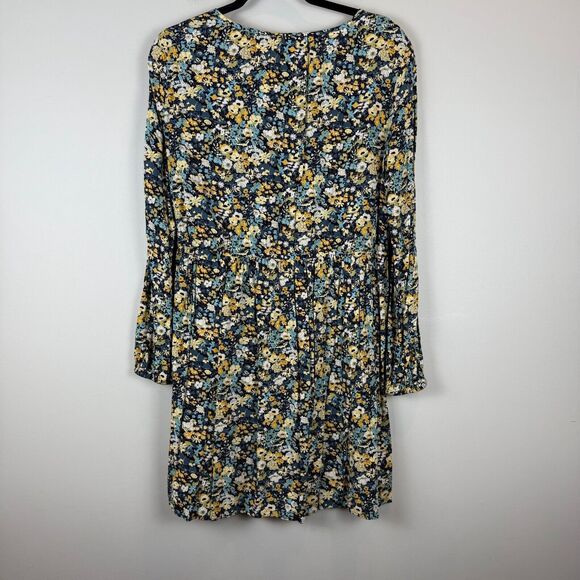 Loft Floral Dress Womens Small Multi Ditsy Floral V-Neck Bohemian Cottage Easter - Picture 3 of 9